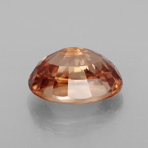 Zircon orange naturelle coupe ovale, 4,08 ct, IF