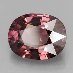 Zircon rose naturelle coupe ovale, 3,04 ct, IF