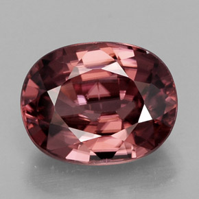 Zircon rose naturelle coupe ovale, 3,22 ct, IF