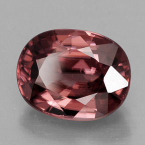 Zircon rose naturelle coupe ovale, 3,22 ct, IF
