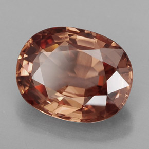 Zircon orange naturelle coupe ovale, 2,81 ct, IF