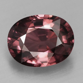 Zircon rose naturelle coupe ovale, 2,86 ct, IF