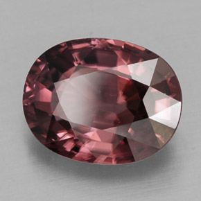 Zircon rose naturelle coupe ovale, 2,86 ct, IF