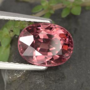 Zircon rouge naturelle coupe ovale, 3,58 ct, VVS