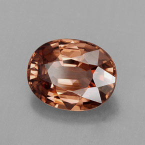 Zircon orange naturelle coupe ovale, 2,95 ct, IF