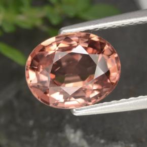 Zircon rose naturelle coupe ovale, 2,93 ct, VVS-VS