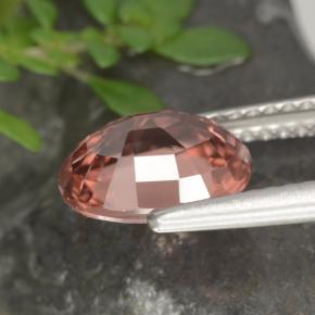 Zircon rose naturelle coupe ovale, 2,93 ct, VVS-VS