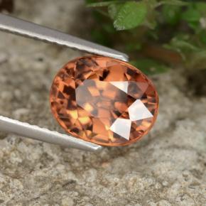 Zircon rose naturelle coupe ovale, 3,69 ct, VVS