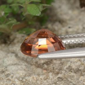 Zircon rose naturelle coupe ovale, 3,69 ct, VVS