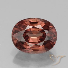 3.27ct Naturel Rouge cramoisi profond Zircon, ovale, VVS-VS