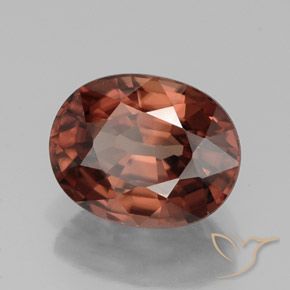 Zircon Rouge cramoisi profond naturelle ovale, 3.27 ct, VVS-VS