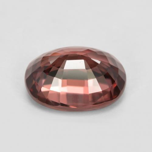 Zircon rouge naturelle coupe ovale, 3,14 ct, VVS