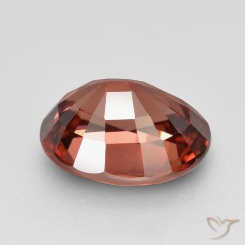 Zircon Rouge moyen-foncé naturelle Coupe ovale, 3.06 ct, VS