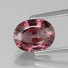 Zircon rose naturelle coupe ovale, 2,86 ct, IF