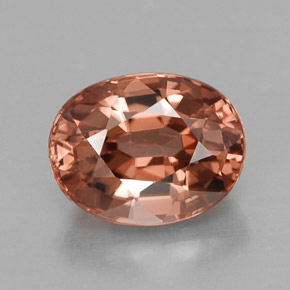 Zircon orange naturelle coupe ovale, 3,30 ct, VVS