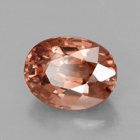 Zircon orange naturelle coupe ovale, 3,30 ct, VVS