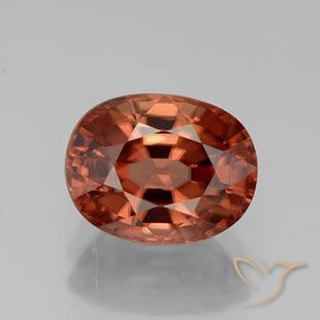 3.38ct Naturel Rouge moyen Zircon, ovale, VVS