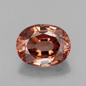 Zircon orange naturelle coupe ovale, 3,10 ct, IF
