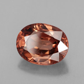 Zircon orange naturelle coupe ovale, 3,10 ct, IF