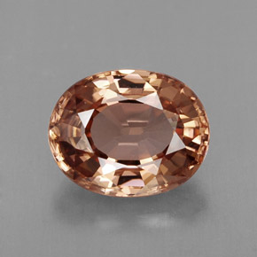 Zircon rose naturelle coupe ovale, 2,88 ct, VVS
