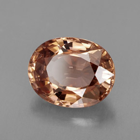 Zircon rose naturelle coupe ovale, 2,88 ct, VVS