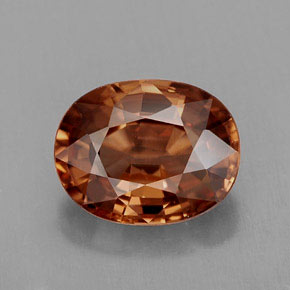 Zircon orange naturelle coupe ovale, 3,03 ct, IF