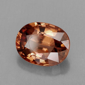 Zircon orange naturelle coupe ovale, 3,03 ct, IF