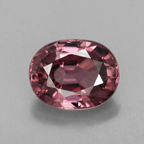 Zircon rose naturelle coupe ovale, 3,02 ct, VVS