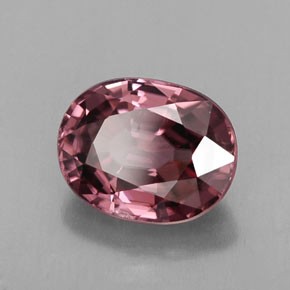 Zircon rose naturelle coupe ovale, 3,02 ct, VVS