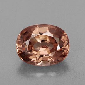 Zircon orange naturelle coupe ovale, 3,24 ct, IF