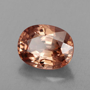 Zircon orange naturelle coupe ovale, 3,24 ct, IF