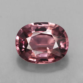 Zircon rose naturelle coupe ovale, 3,09 ct, IF