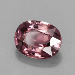 Zircon rose naturelle coupe ovale, 3,09 ct, IF