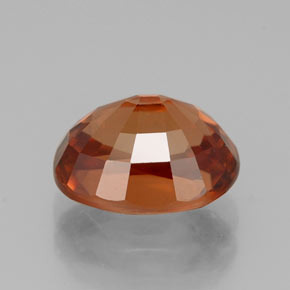 Zircon orange naturelle coupe ovale, 3,45 ct, VVS
