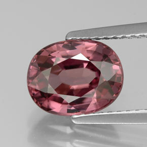 Zircon rose naturelle coupe ovale, 3,29 ct, IF