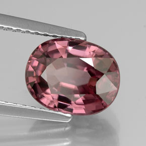 Zircon rose naturelle coupe ovale, 3,29 ct, IF