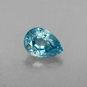 Zircon bleue naturelle en forme de poire, 1,02 ct, VVS