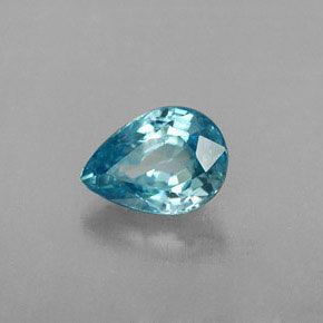 Zircon bleue naturelle en forme de poire, 1,02 ct, VVS