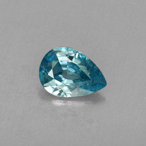 Zircon bleue naturelle en forme de poire, 0,77 ct, VVS