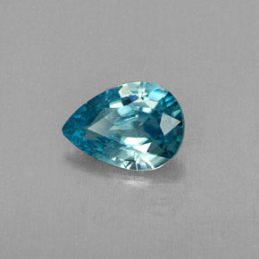 Zircon bleue naturelle en forme de poire, 0,77 ct, VVS