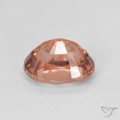 Zircon rose naturelle coupe ovale, 3,48 ct, VVS-VS