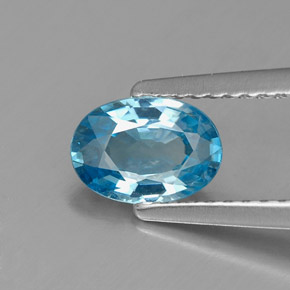 Zircon bleue naturelle coupe ovale, 1,04 ct, VVS