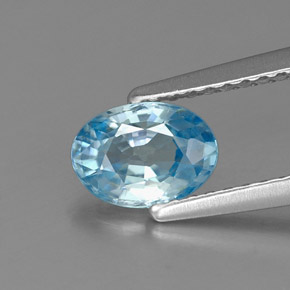 Zircon Bleu naturelle Coupe ovale, 0.96 ct, VVS