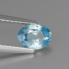 Zircon Bleu naturelle Coupe ovale, 0.96 ct, VVS
