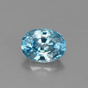 Zircon bleue naturelle coupe ovale, 1,19 ct, VVS