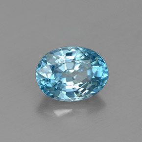 Zircon bleue naturelle coupe ovale, 1,19 ct, VVS