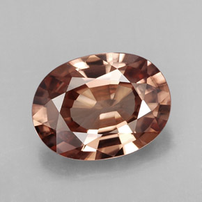 Zircon orange naturelle coupe ovale, 3,78 ct, IF