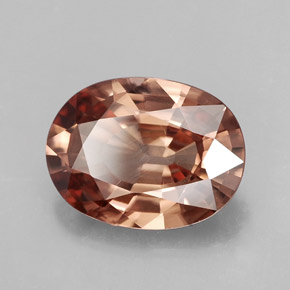 Zircon orange naturelle coupe ovale, 3,78 ct, IF