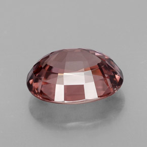 Zircon rose naturelle coupe ovale, 4,34 ct, IF