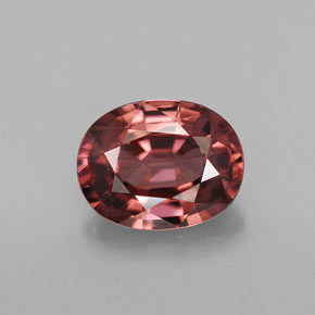 Zircon rose naturelle coupe ovale, 2,84 ct, VVS